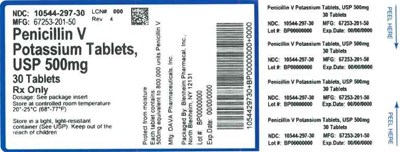 Label 500mg 30ct (Label Penicillin V Potassium Tabs 500mg Bpi(10544 297 30) Dava(67253 201 50) Rev4)